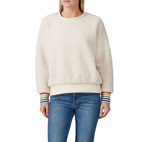 Sundry Faux Sherpa Sweatshirt Cream Size‎ 1 Small $242 Original. - Picture 1 of 10